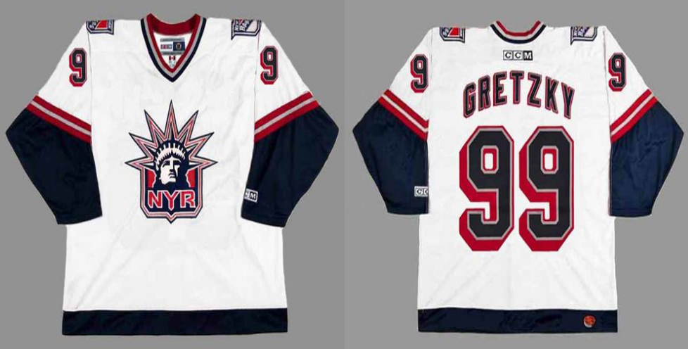 2019 Men New York Rangers 99 Gretzky white CCM NHL jerseys